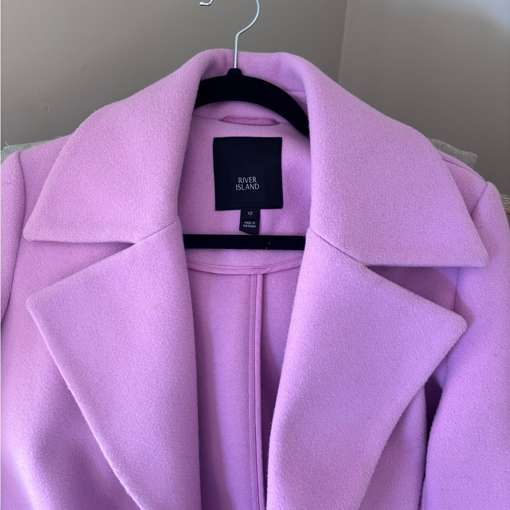 River Island Women's Pastel Pink Trench Coat